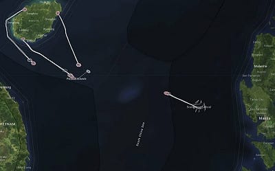 中國海上民兵大「換班」 24艘「瓊三沙漁」駛向南沙、黃岩島