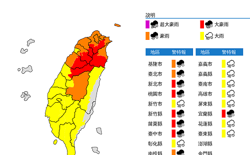 利奇馬發威！全台風雨增大 6縣市慎防大豪雨