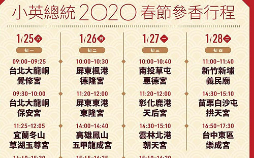 跟著總統去拜年！蔡英文拜年行程一圖看