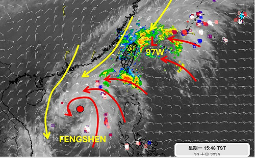 嫌海面不夠亂？新「熱帶擾動」混入風場 明天暴雨擴展至東半部