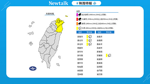 快訊》10/26 降雨特報！外出請注意，留意路面積水