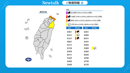 快訊》大雨猛灌！4縣市特報 氣象署：防積水