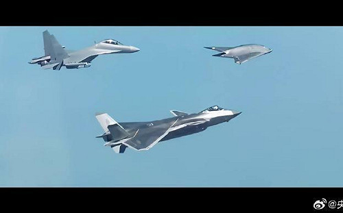央視首次公開中國空軍有人「殲-20」／無人「攻擊-11」戰機協同作戰畫面