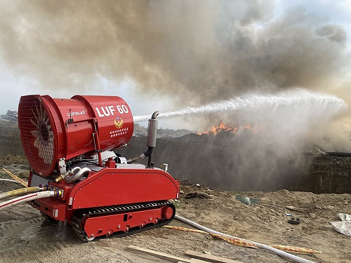 嘉市環保用地彈簧床暫置區竄火煙　初判因天氣自燃