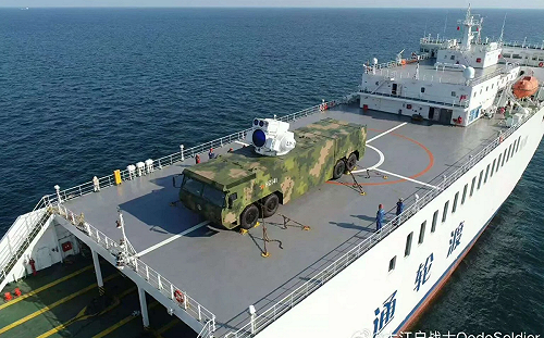照片曝光！中國利用民用貨輪上層甲板測試雷射武器