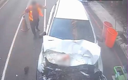 台南女清潔隊員遭酒駕撞死！駕駛男友崩潰拍打車輛求後退
