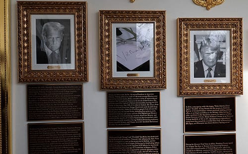 川普在白宮前總統肖像下增註解 猛批歐巴馬 還把拜登照片換成「這個」.....