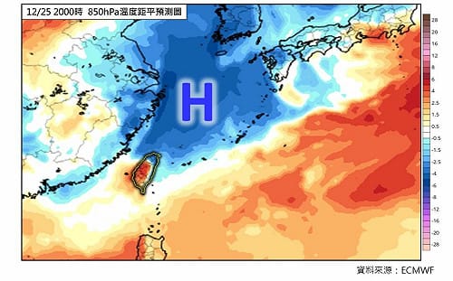 聖誕節變天！平安夜強冷空氣報到   全台濕冷低溫下探15度
