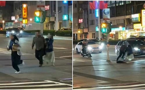 (影)北捷善導寺站外驚傳隨機攻擊！ 失控男子逼近女路人、攔車猛踹