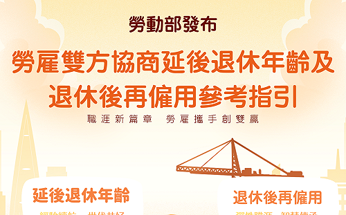 鼓勵高齡勞工續留職場　勞動部發布延後退休與再僱用協商指引