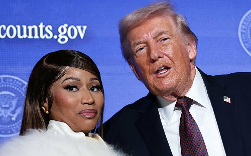 饒舌女王變身MAGA代言人 ? 妮姬·米娜與川普震撼同台 豪捐30萬美元站進白宮