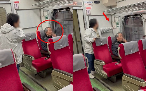 台鐵自強號老翁公然抽菸！遭阻竟回嗆  網：壞人變老了