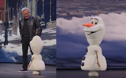 (影) NVIDIA攜手迪士尼！AI雪寶現身GTC和黃仁勳互動