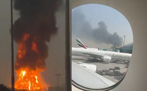 (影) 中東局勢升溫 杜拜機場附近油槽遭無人機攻擊！台灣旅客受影響