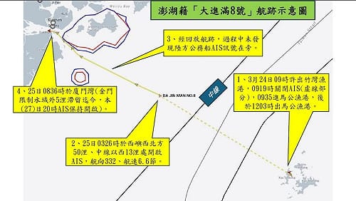 海巡署：澎湖籍大進滿8號停泊廈門灣漳州港