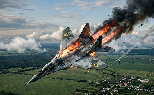 戰機重創仍不撤！ 烏F-16飛官高速撞擊俄軍車隊 坦克、彈藥車連環爆全毀