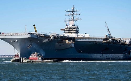 美軍又一航母起火! 艾森豪號造船廠內維護出意外 3水兵送醫治療