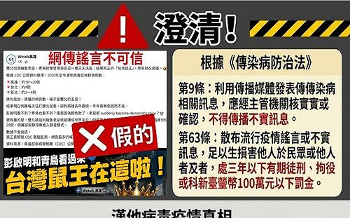 網傳高雄漢他病例是雙北5倍！高市衛生局怒斥：假訊息