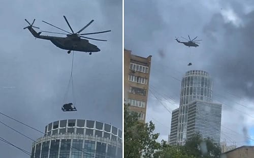 高樓成反無人機砲陣地！米-26吊掛「鎧甲」上屋頂防衛莫斯科