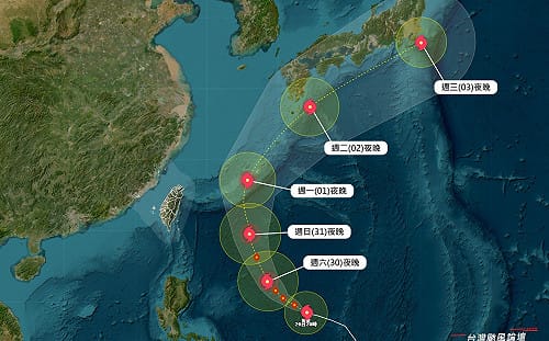 赴日注意！薔蜜颱風持續增強直逼中颱 沖繩先受衝擊   東京、大阪也受影響