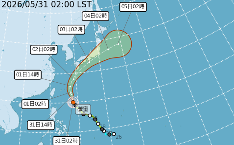 薔蜜估今轉中颱！明起外圍環流挾雨彈 下週五迎梅雨