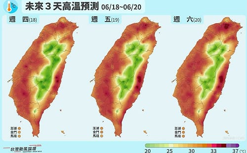 端午連假全台高溫圖曝光！專家：「最熱地區」恐飆破35度