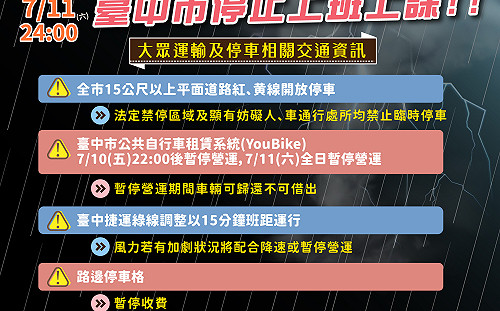 台中市今晚18時起垃圾暫停收運 部分紅黃線開放停車