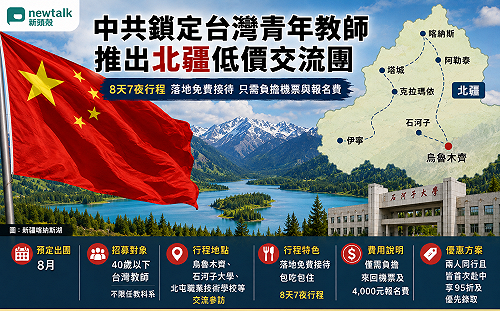 中共招待台師赴北疆惹議  作家：別淪為新疆「洗白工具人」