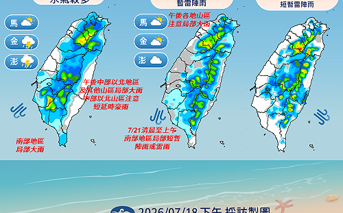 熱帶擾動醞釀中！下週雨區大洗牌 未來一週天氣趨勢一圖看