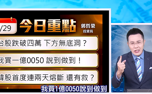哲安基金進場！郭哲榮兌現承諾砸1億元大買0050 價位曝光