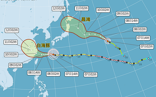  7縣市大雨特報！中颱白海豚週末最靠近台灣估今發海警 父親節有雨
