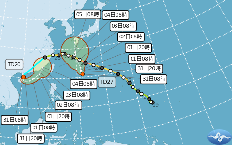 雙颱左右夾擊台灣？沙德爾颱風爾不排除復活撲台 準科羅旺明拚同步成颱