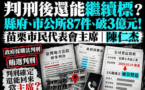 判刑回來繼續標？林月琴爆苗栗市代會主席「換殼」拿破億政府標案