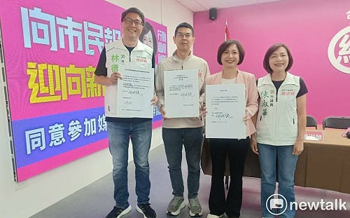 (影)簽署五家媒體三場電視辯論同意書 何欣純喊話江啟臣：直球對決