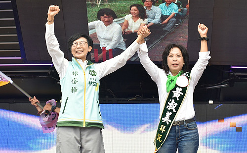 薔琵颱風過後黃淑美成立競總  林岱樺親來站台力挺 