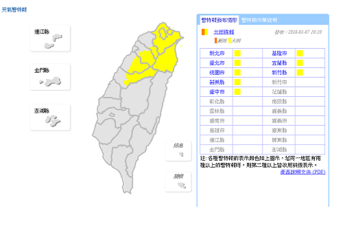 快訊》鋒面接近 中部以北8縣市大雨特報