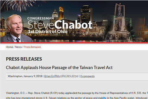 37年來外交大突破  美眾院通《台灣旅行法》