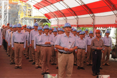 中鋼3號高爐更新設備  翁朝棟上香祈福