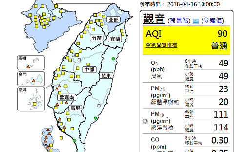 沙塵影響延長！中南部金馬地區空品仍橘燈