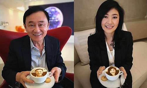 泰前總理塔克辛和盈拉又現身  兄妹開心喝咖啡行蹤仍是謎