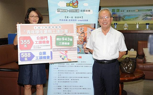 暑期工讀  高市提供近千個公私部門職缺