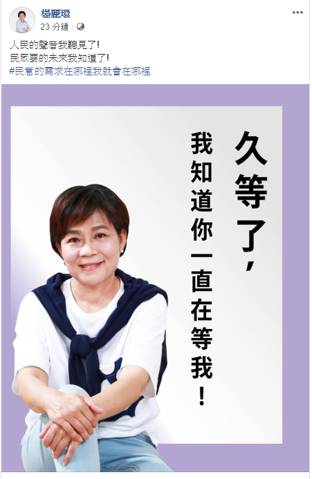 國民黨桃園選前爆彈!  楊麗環宣布退黨