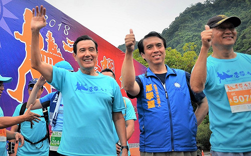 陳學聖、馬英九參與路跑活動  陳學聖：對選情有信心