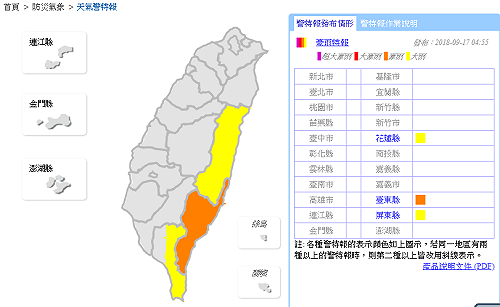 山竹遠颺東部大雨特報  雙北持續高溫飆36°C