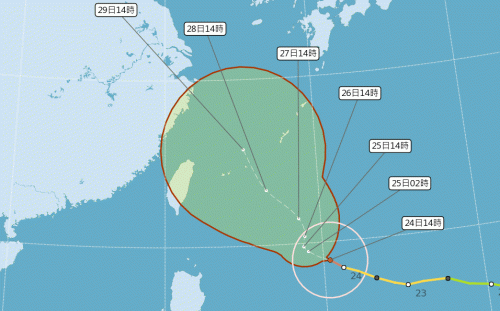 潭美已成強颱  是否襲台關鍵在周二