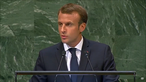 馬克宏聯合國大會演說 打臉川普「強者說了算」