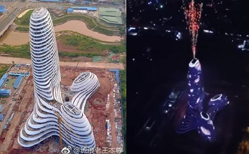 87億大樓被譏像陽具  網友後製煙火特效：難道不像高潮？