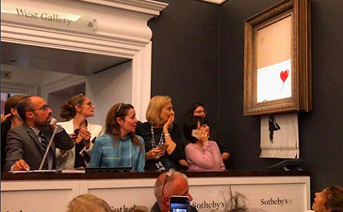 超傻眼！反骨藝術家班克斯自毀畫作 「氣球女孩」