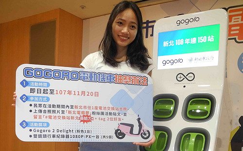 新北與Gogoro簽約增設電池交換站 即起拍照抽機車   
