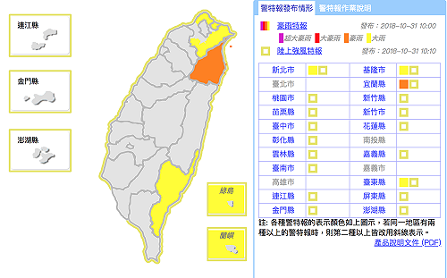 颱風外圍環流影響！全台4縣市豪雨特報